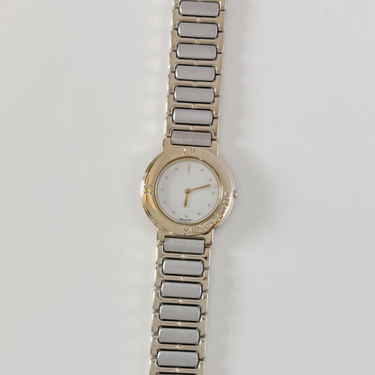 Yves Saint Laurent 1990s Round Dial Two Tone Watch (Large)