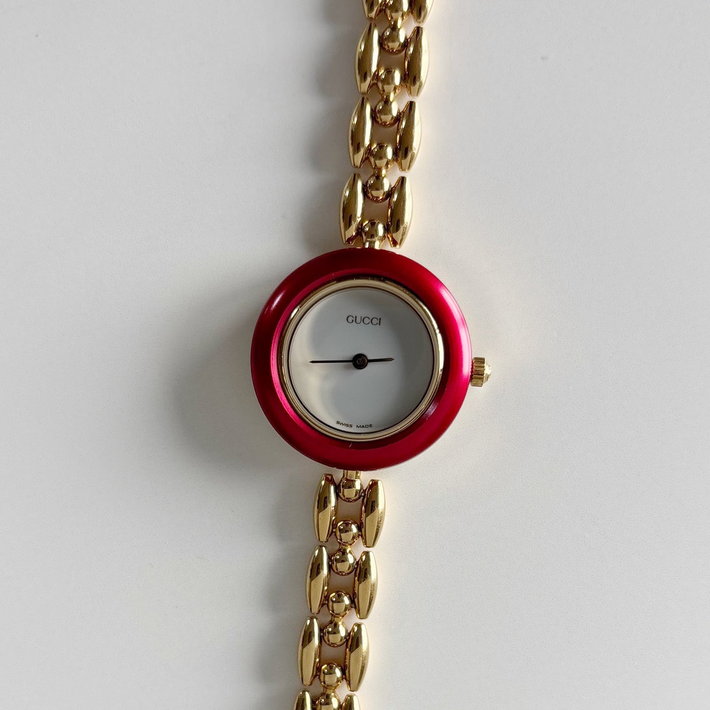 Gucci 1990s Interchangeable Bezel Gold Plated Watch with 6 bezels, case (165mm)