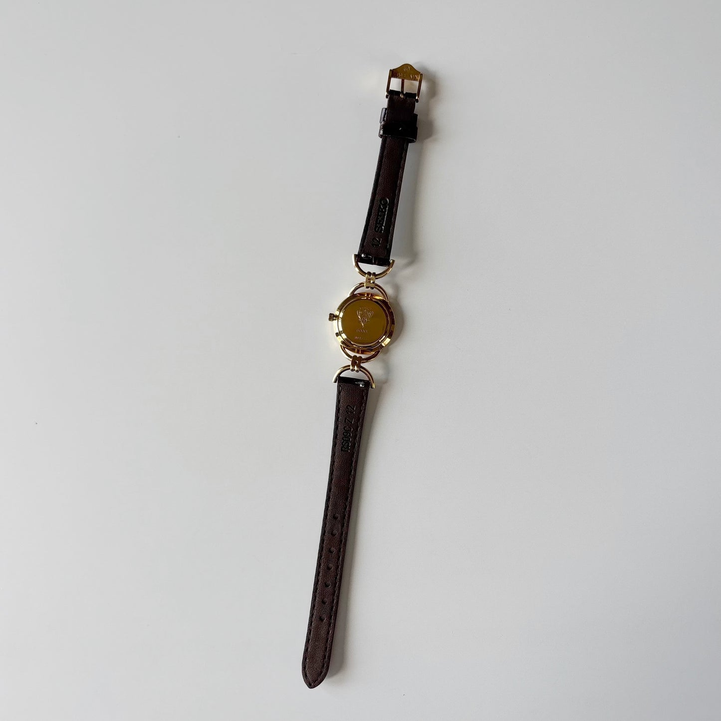 Gucci 1990s Round Dial Horsebit Gold Plated Watch