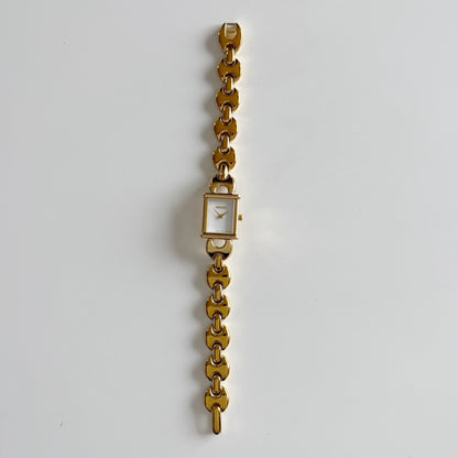 Gucci 1990s Interchangeable Strap Gold Plated Watch with 3 straps, case