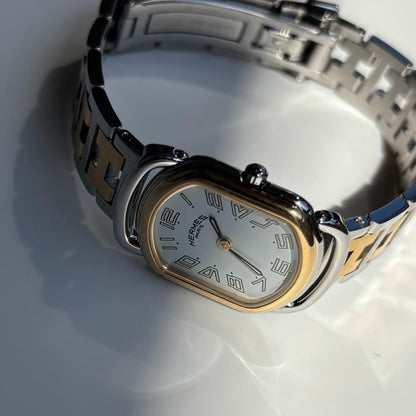 Hermes 1990s Rallye Two Tone Gold Plated Watch