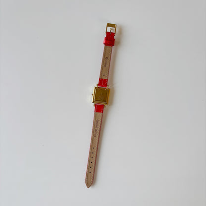 Yves Saint Laurent 1990s Square Dial Gold Plated Watch