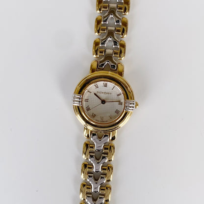 Yves Saint Laurent 1990s Round Two Tone Watch