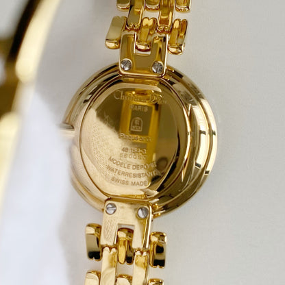 Dior 1990s Bagheera Gold Plated Round Watch