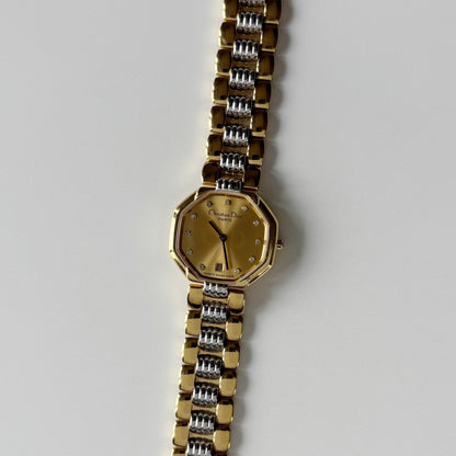 Dior 1990s Octagon Dial Two Tone Watch