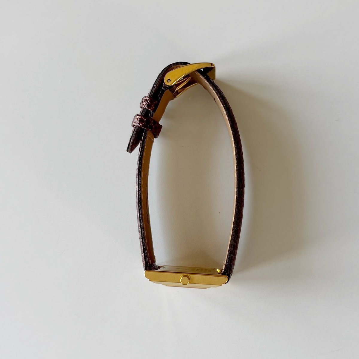 Yves Saint Laurent 1990s Square Dial Gold Plated Watch
