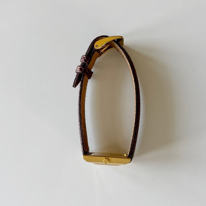 Yves Saint Laurent 1990s Square Dial Gold Plated Watch
