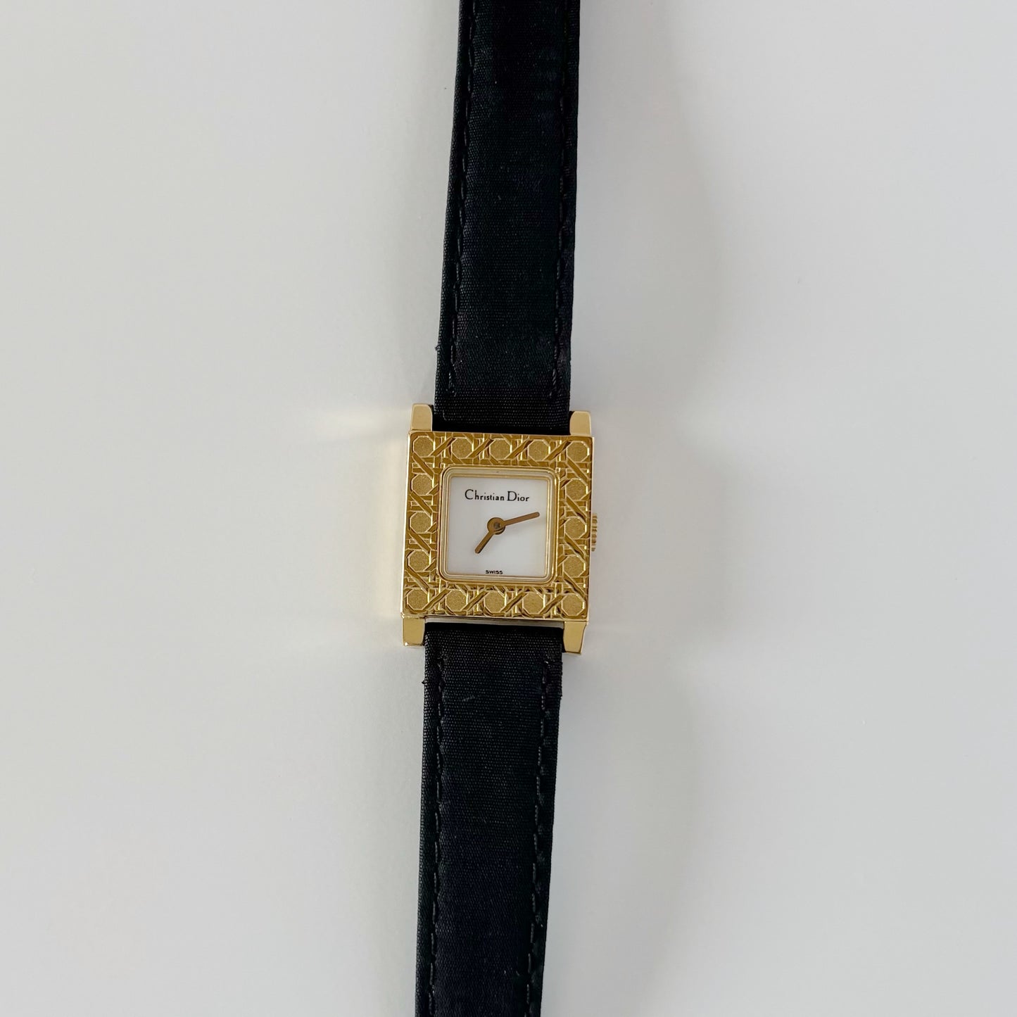 Dior 1990s La Parisienne Interchangeable Strap Gold Plated Watch with 3 straps