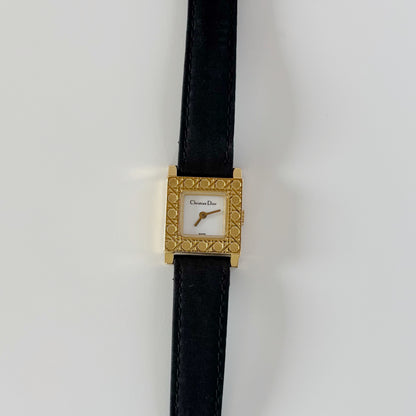 Dior 1990s La Parisienne Interchangeable Strap Gold Plated Watch with 3 straps