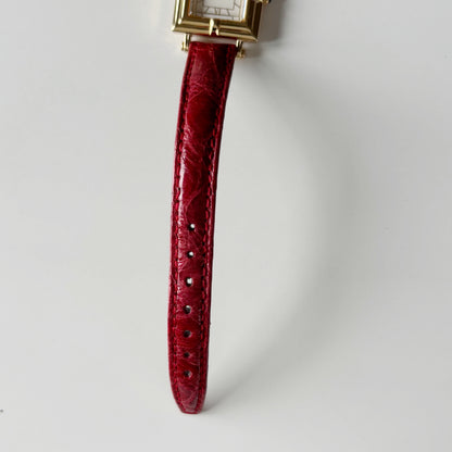 Yves Saint Laurent 1990s Square Dial Gold Plated Watch