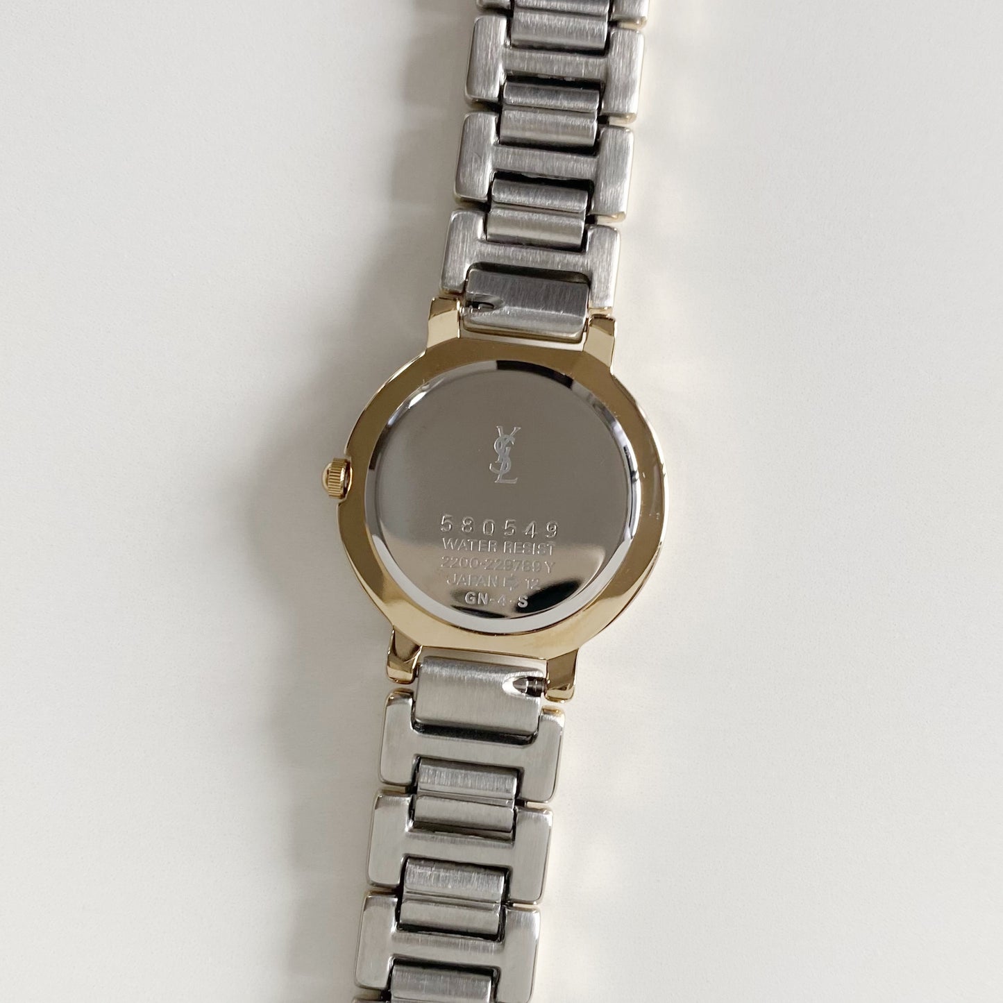 Yves Saint Laurent 1990s Round Dial Two Tone Watch