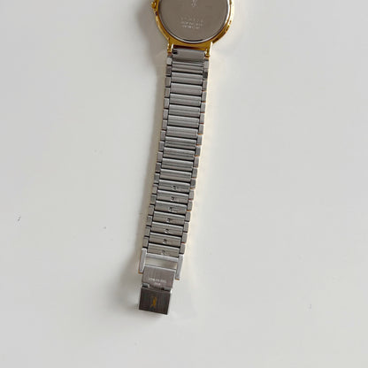 Yves Saint Laurent 1990s Round Dial Two Tone Watch (Large)