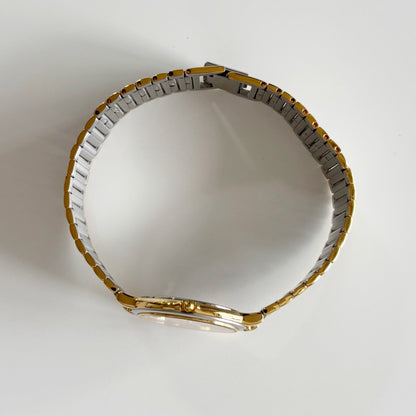 Yves Saint Laurent 1990s Round Dial Two Tone Watch (Large)