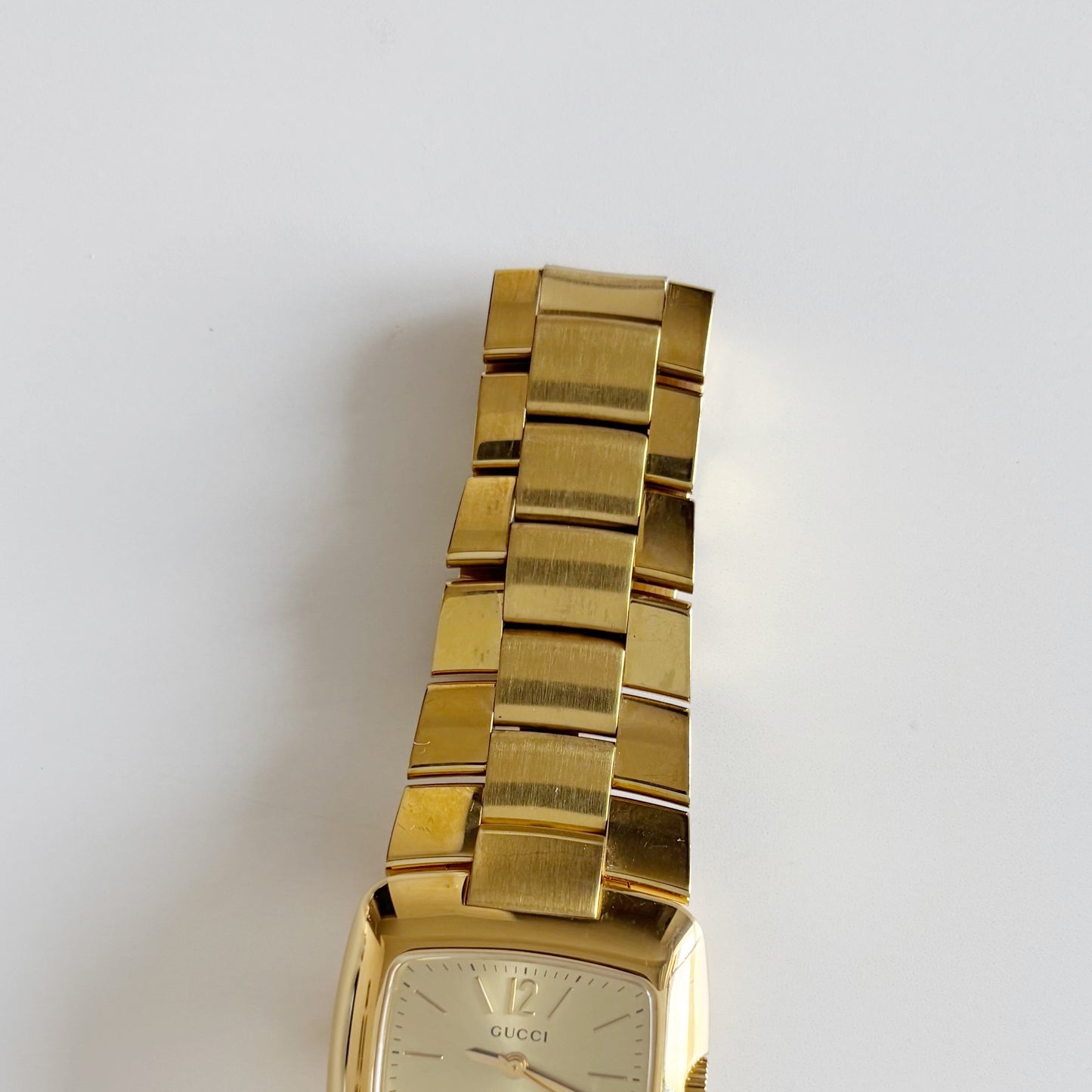 Gucci 1990s Date Gold Dial Gold Plated Watch