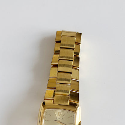 Gucci 1990s Date Gold Dial Gold Plated Watch