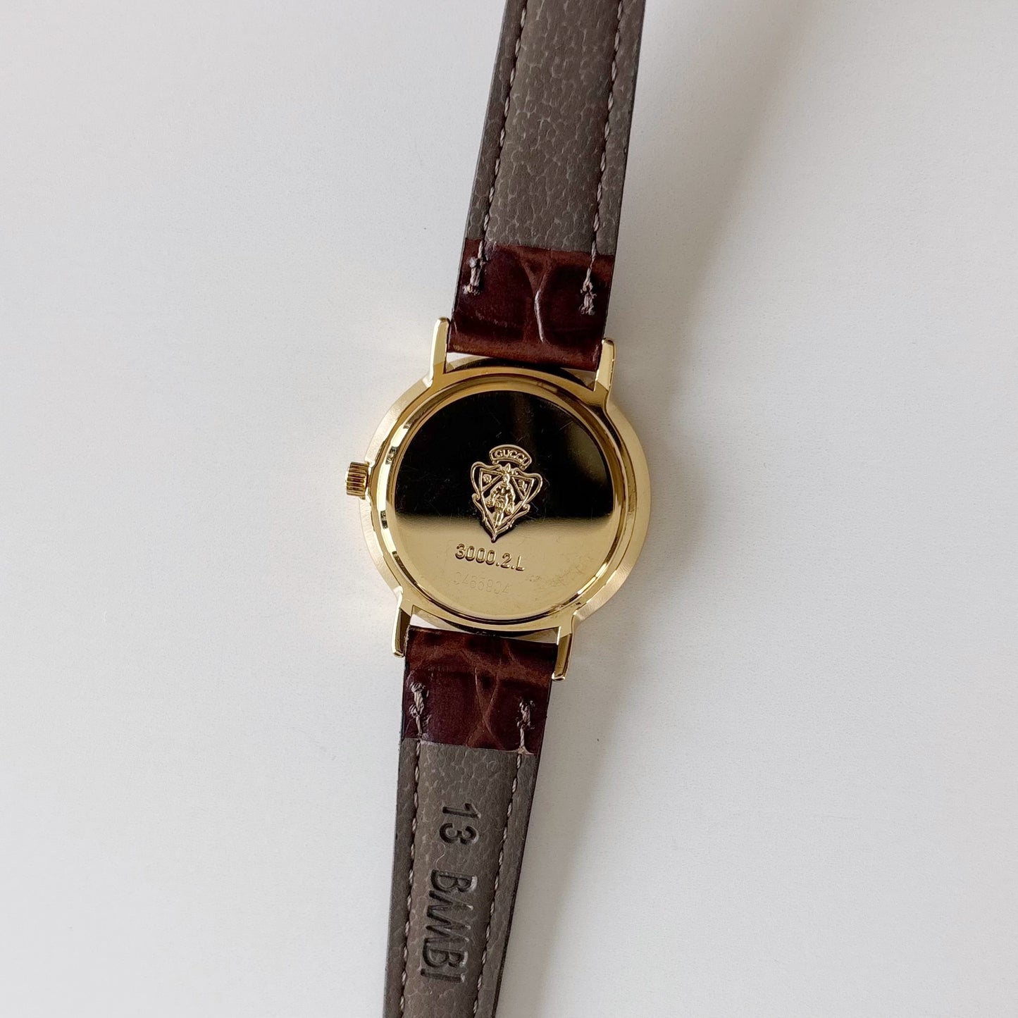 Gucci 1990s Sub second Round Dial Gold Plated Watch