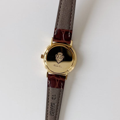 Gucci 1990s Sub second Round Dial Gold Plated Watch