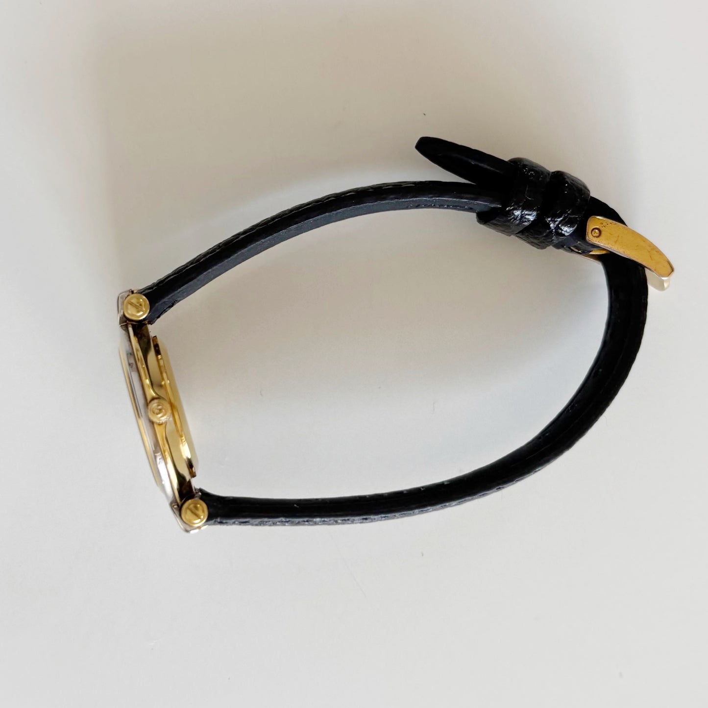 Gucci 1990s Round Dial Two Tone Watch