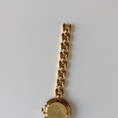 Gucci 1990s Interchangeable Bezel Gold Plated Rice Chain Watch with case, 6 bezels (160mm)