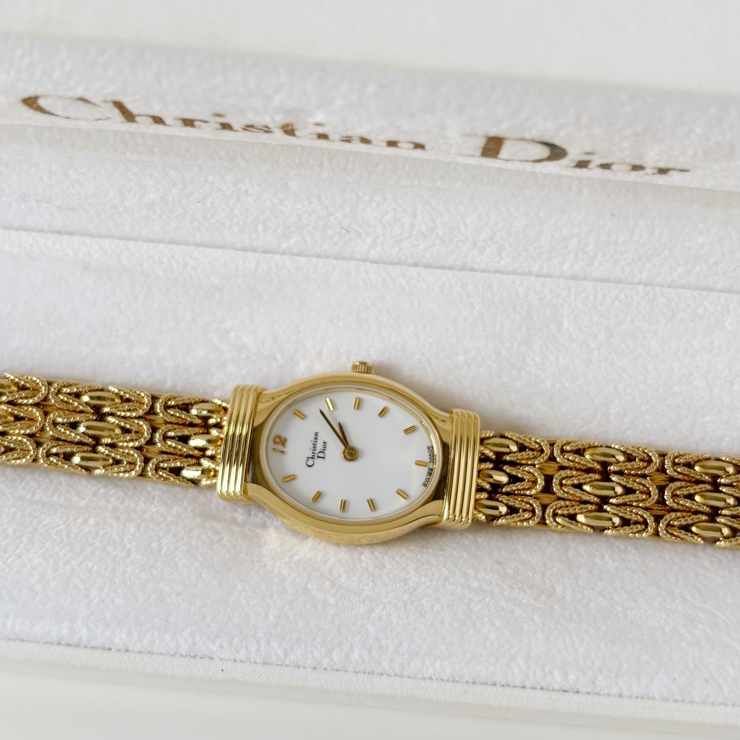 Dior 1990s Oval Dial Gold Plated Watch