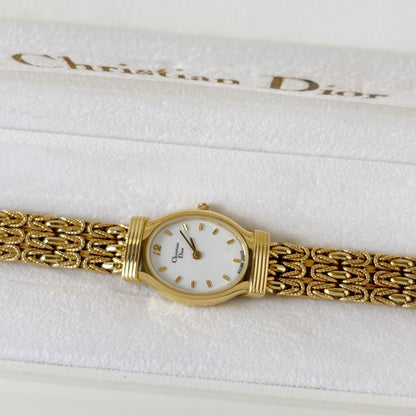 Dior 1990s Oval Dial Gold Plated Watch