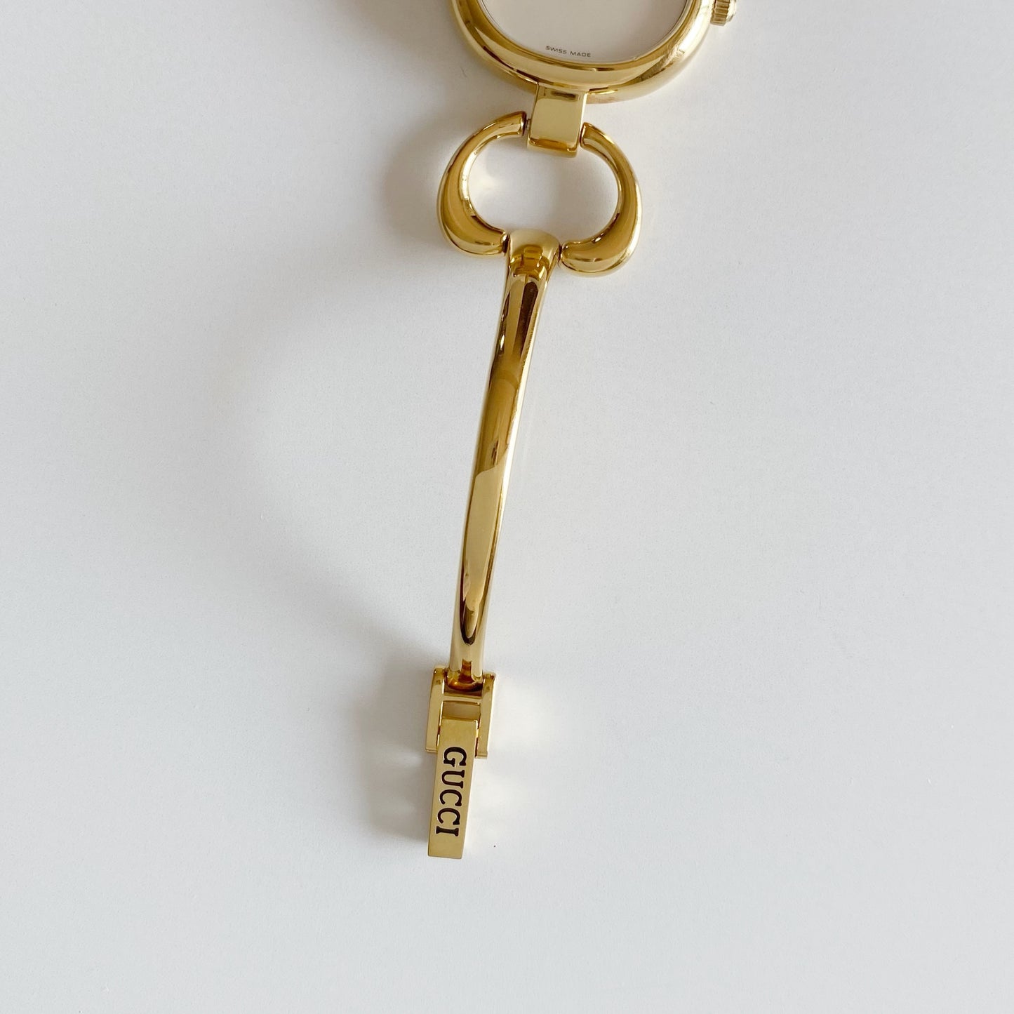 Gucci 1990s Seashell Dial Gold Plated Bangle Watch