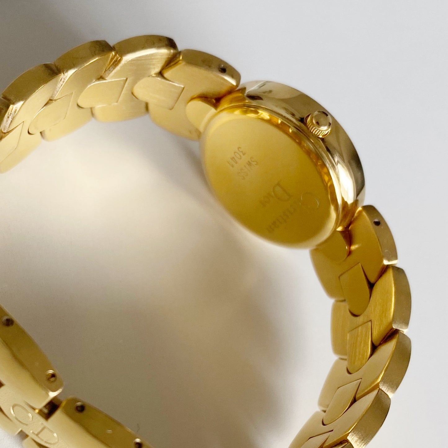 Dior 1990s Black Dial Gold Plated Watch
