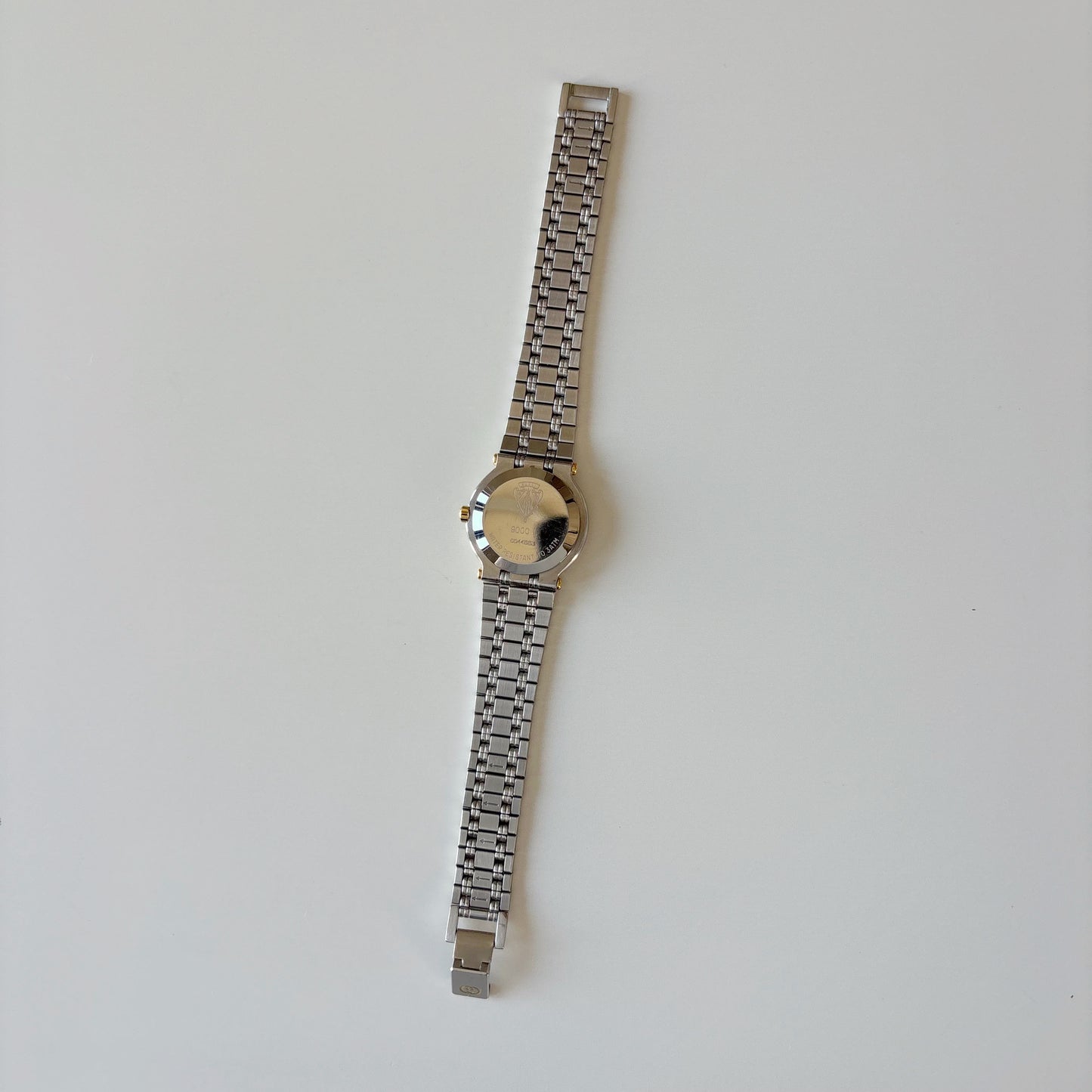 Gucci 1990s Date Round Dial Two Tone Gold Plated Watch