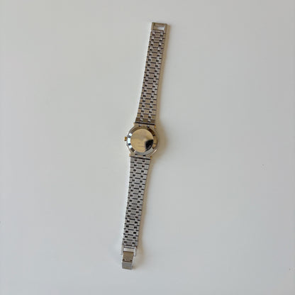 Gucci 1990s Date Round Dial Two Tone Gold Plated Watch