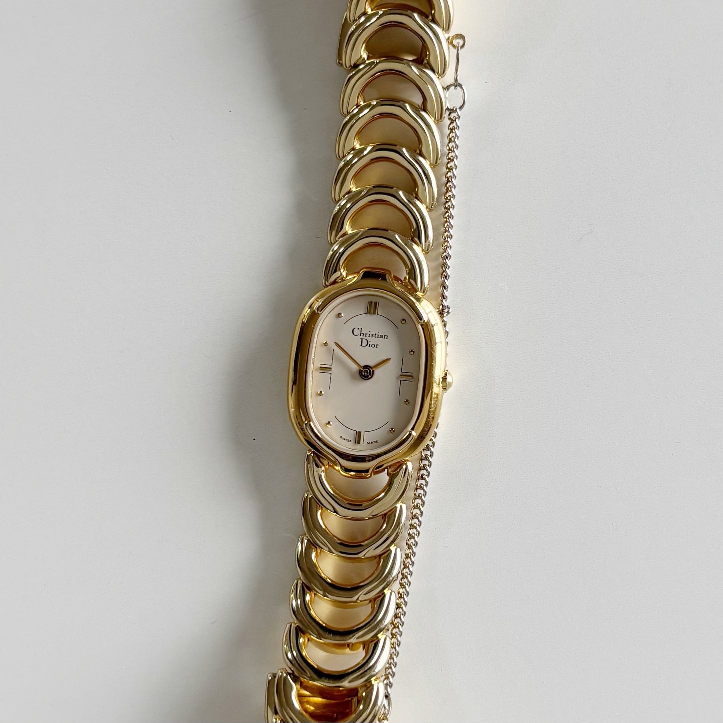 Dior 1990s Oval Gold Plated Watch