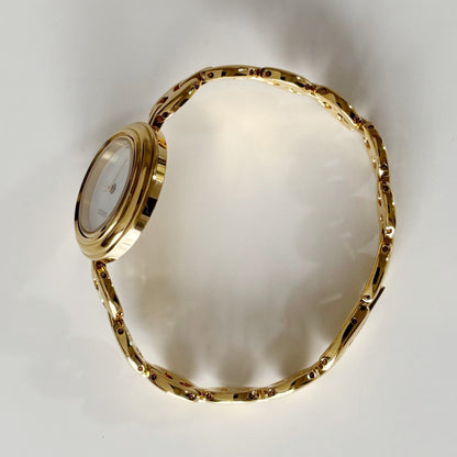 Gucci 1990s Interchangeable Bezel Gold Plated Watch with 6 bezels, case (165mm)