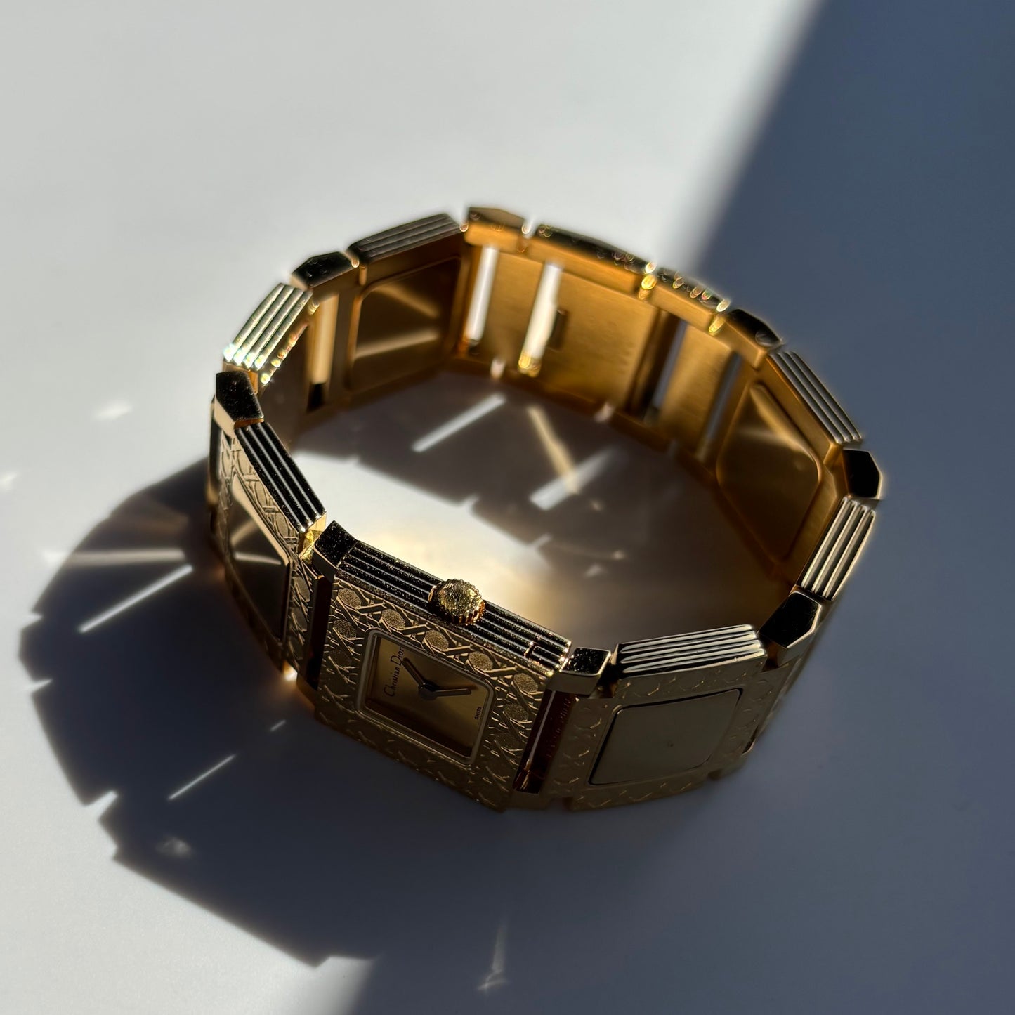 Dior 1990s La Parisienne Interchangeable Strap Gold Plated Watch