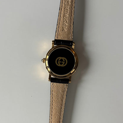 Gucci 1990s Date Round Dial Gold Plated Watch