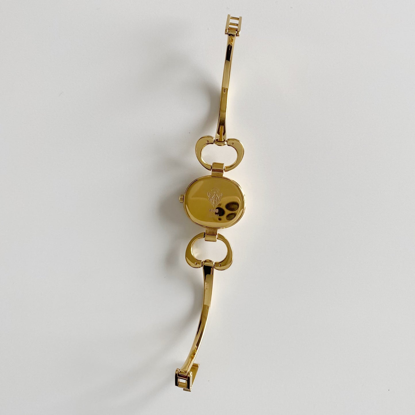 Gucci 1990s Seashell Dial Gold Plated Bangle Watch