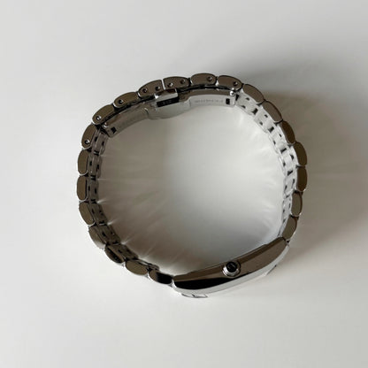 Fendi 1990s Seashell Dial Tank Silver Watch