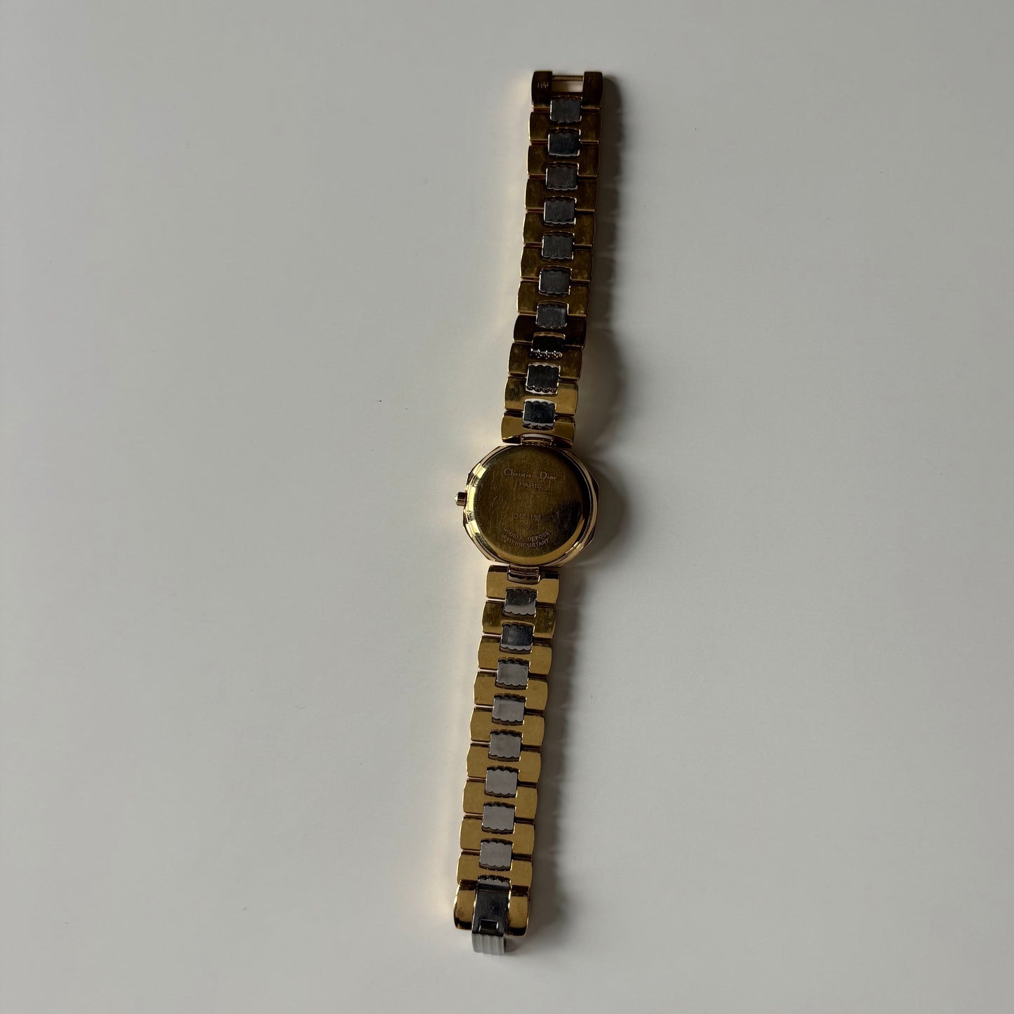 Dior 1990s Octagon Two Tone Gold Plated Watch