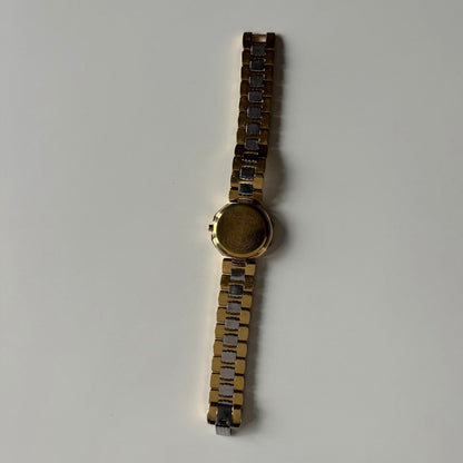 Dior 1990s Octagon Two Tone Gold Plated Watch