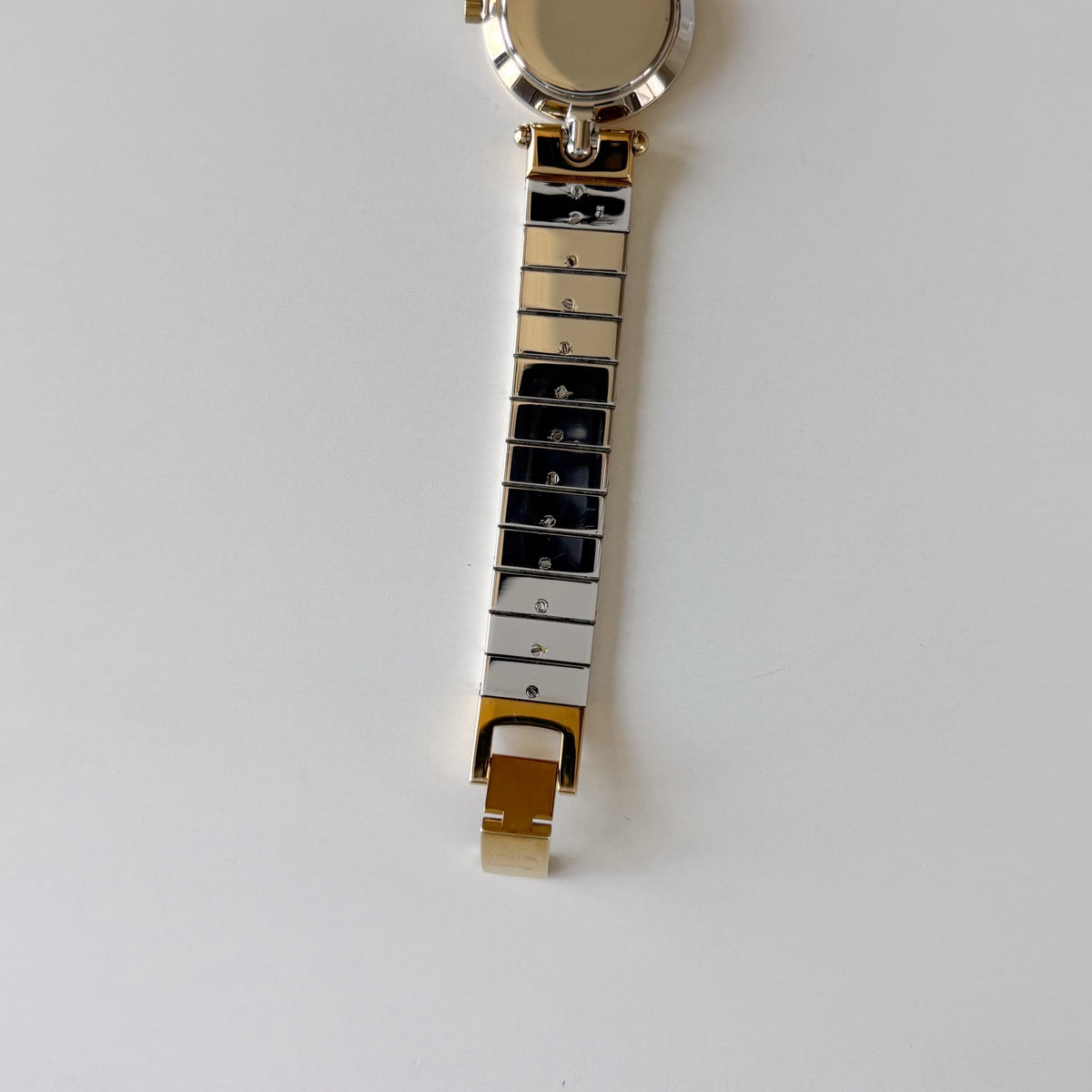 Dior 1990s Gold Round Dial Two Tone Gold Plated Watch