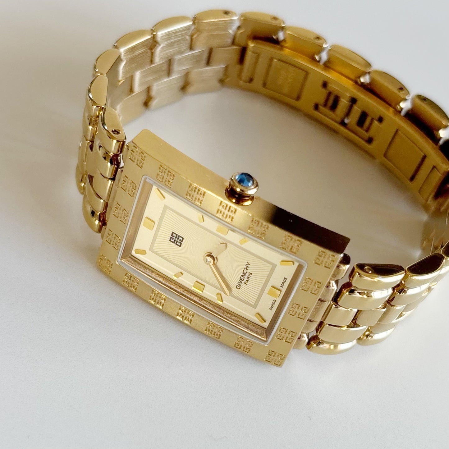 Givenchy 1990s Tank Gold Plated Watch (Large)