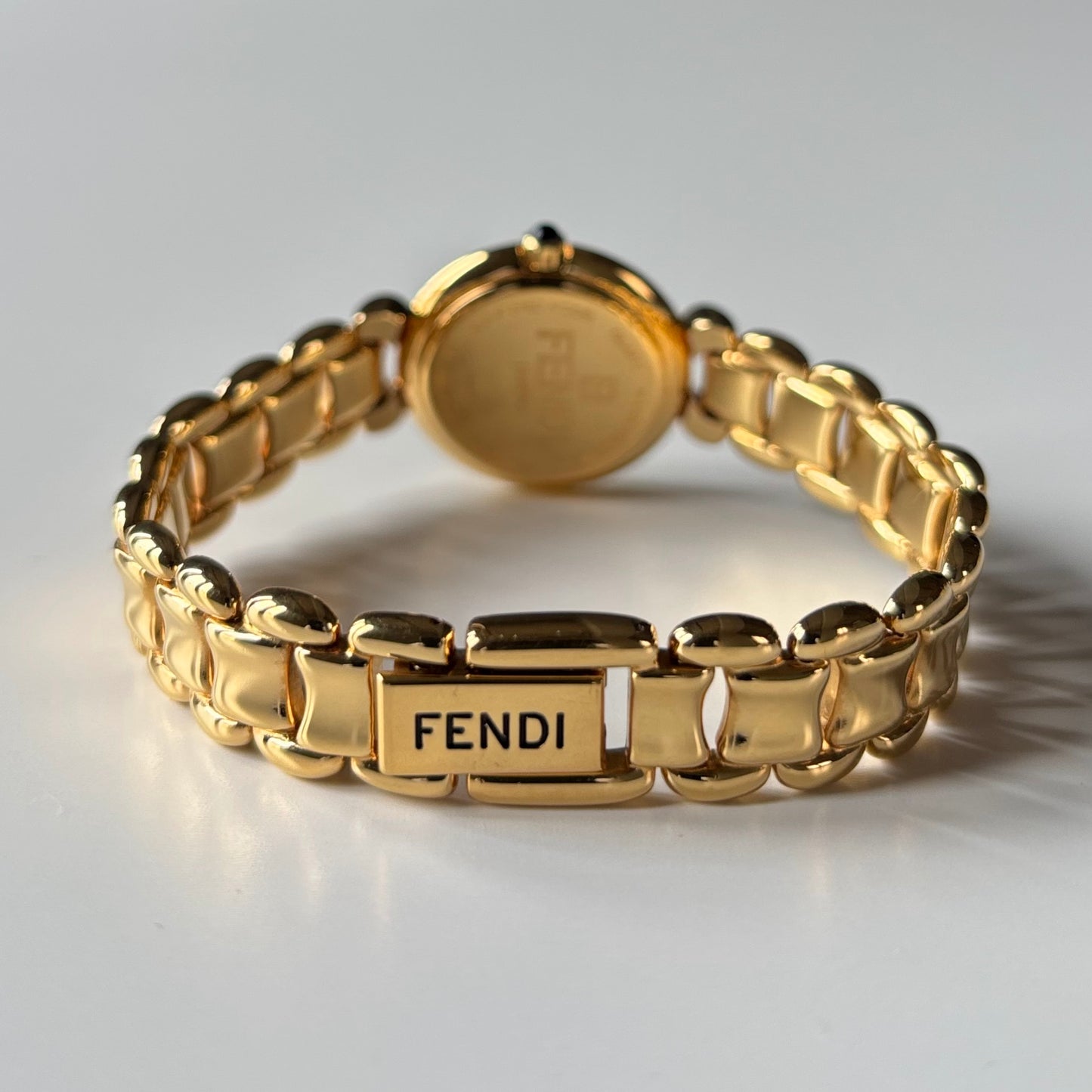 Fendi 1990s Seashell Dial Gold Plated Watch