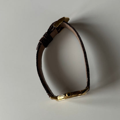 Yves Saint Laurent 1990s YSL Logo Round Dial Gold Plated Watch