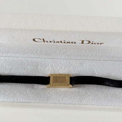 Dior 1990s La Parisienne  18K Solid Gold Case Tank Watch