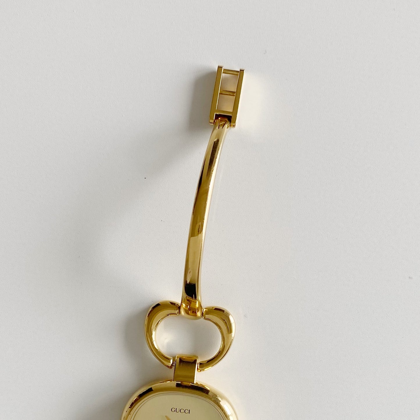 Gucci 1990s Gold Dial Gold Plated Bangle Watch