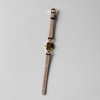 Gucci 1990s Seashell Dial Gold Plated Horsebit Gold Plated Watch