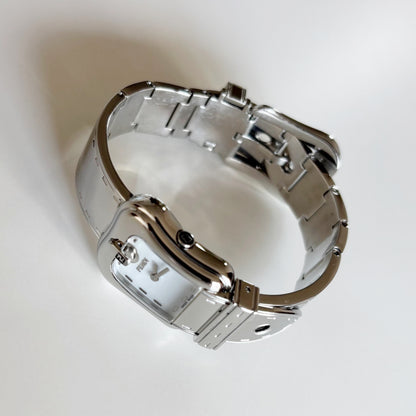 Fendi 1990s Seashell Dial Stainless steel Silver Buckle Watch