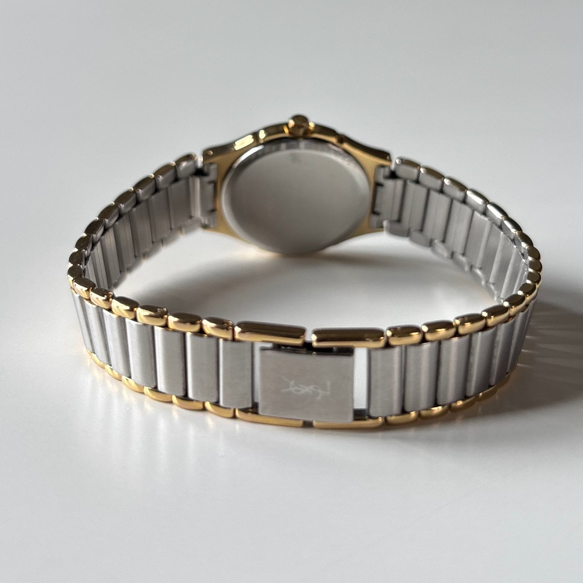 Yves Saint Laurent 1990s Round Dial Two-Tone Gold-Plated Watch