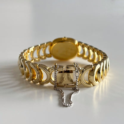 Dior 1990s Oval Gold Plated Watch