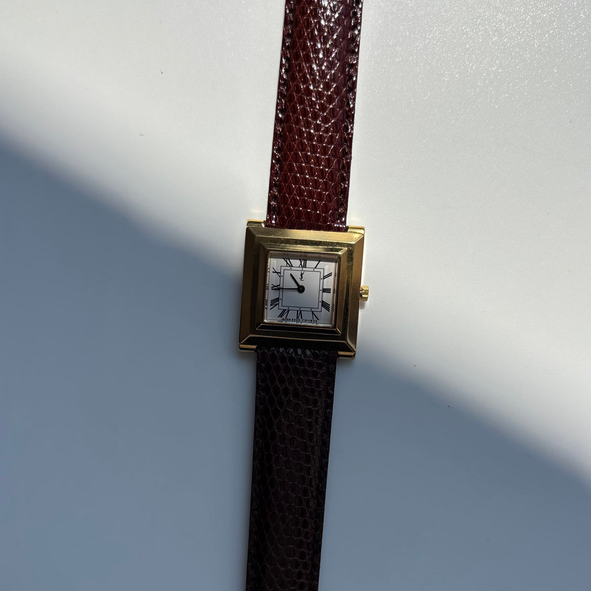 Yves Saint Laurent 1990s Square Dial Gold Plated Watch