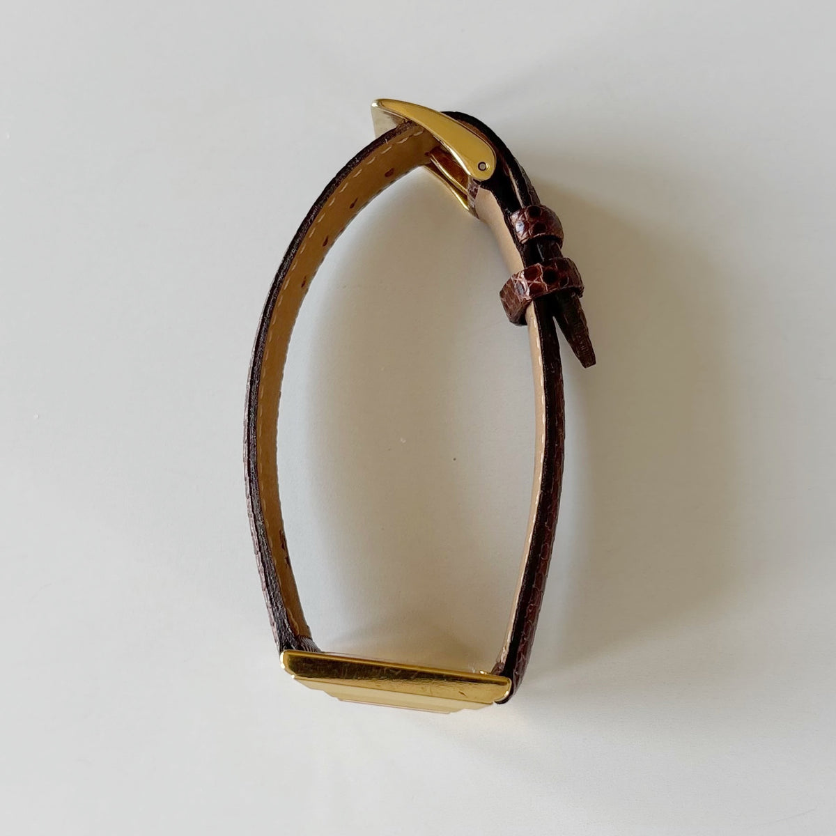 Yves Saint Laurent 1990s Square Dial Gold Plated Watch