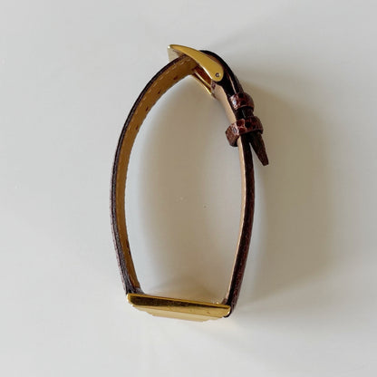 Yves Saint Laurent 1990s Square Dial Gold Plated Watch